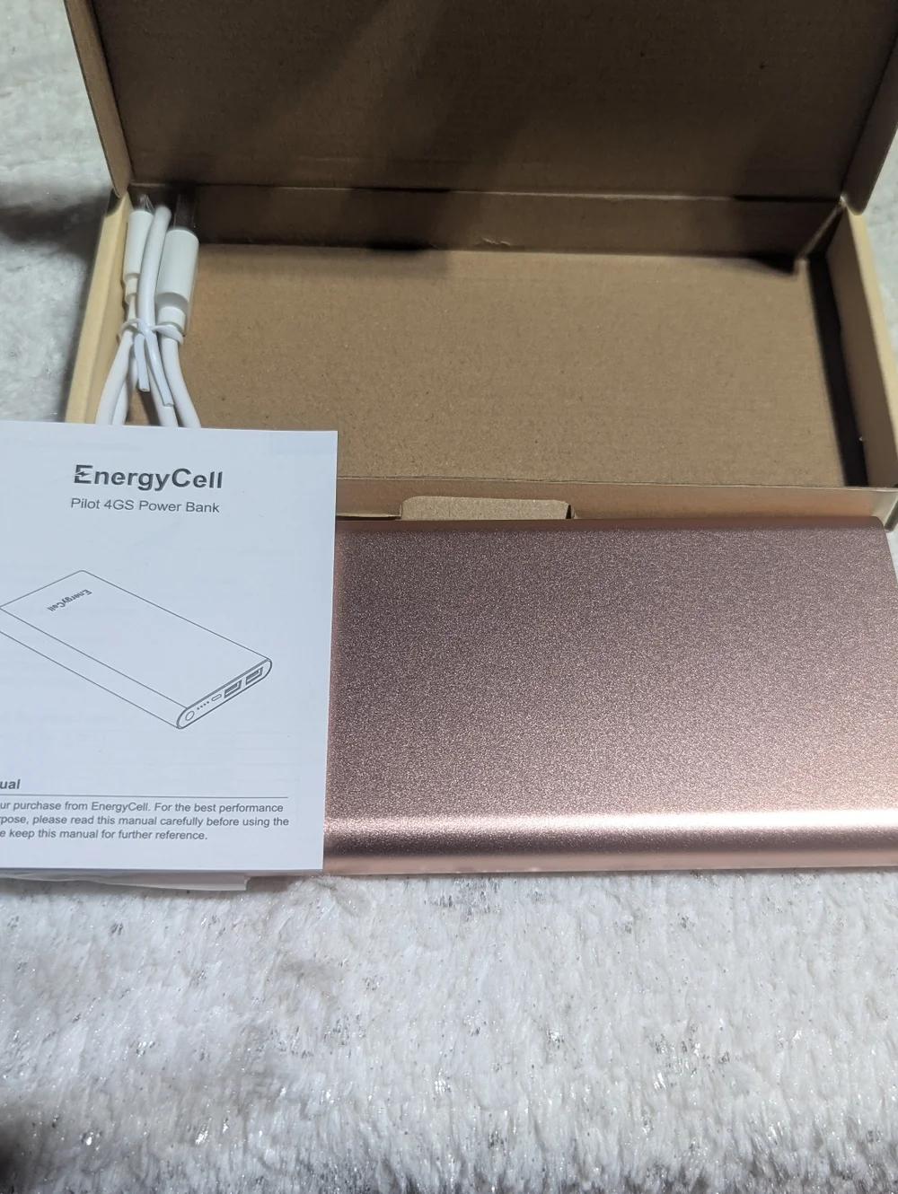 EnergyCell Pilot 4GS 12000mAh Power Bank Fast Charge Rose Gold